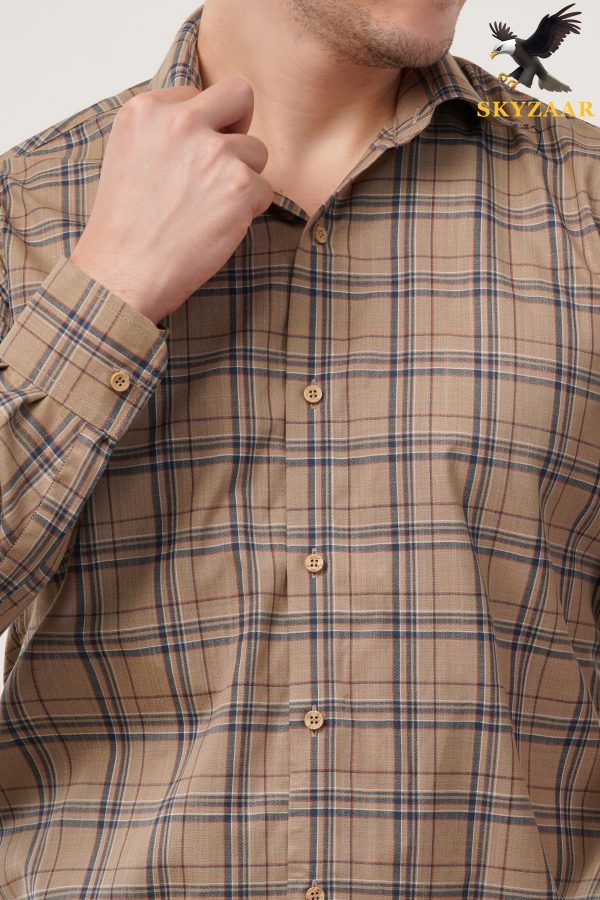 Dark Beige Check Shirt