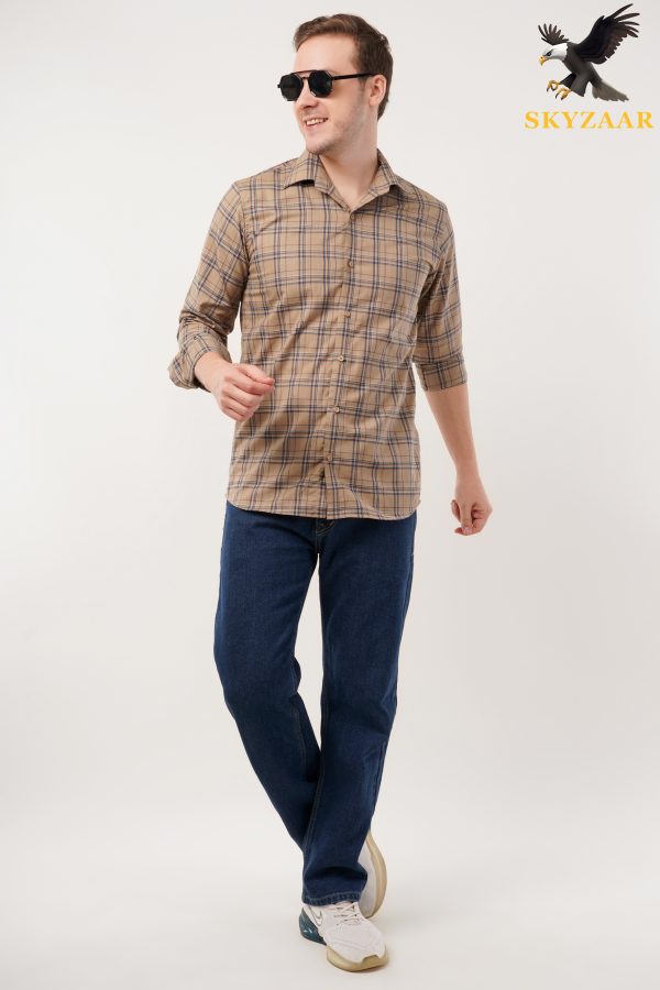 Dark Beige Check Shirt