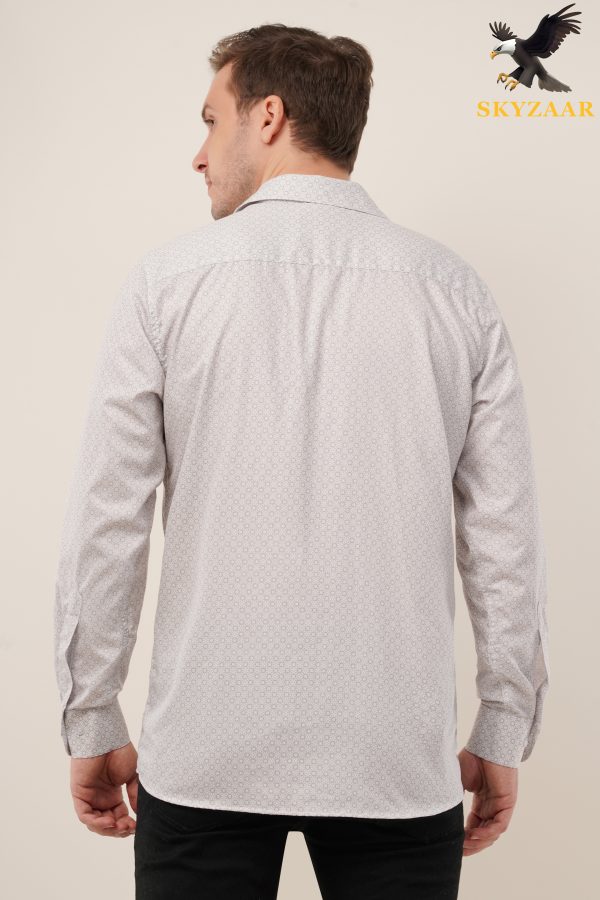 Cream Dotted White Shirt