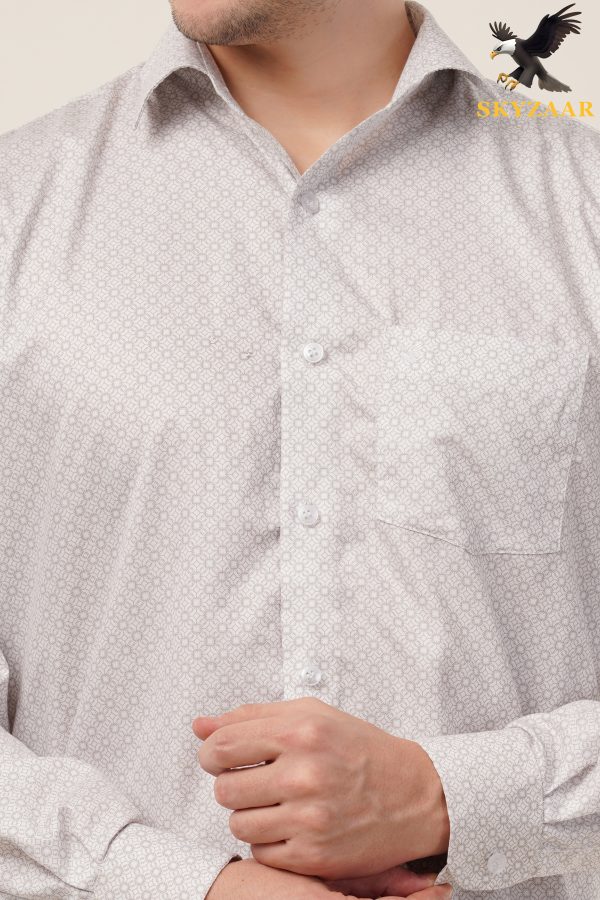 Cream Dotted White Shirt